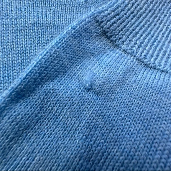 Calvin Klein Extra-Fine Merino Wool Sweater Baby Blue V-Neck NWT European Yarn L - Picture 15 of 15